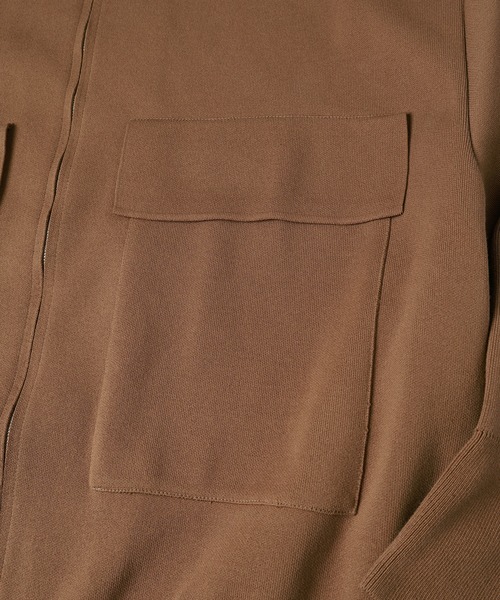 CULLNI（クルニ）の「Big Pocket Zip Up Knit Jacket（ブルゾン・メンズ・グレー/ブラック/ブラウン/ネイビー・2/1/0）」の9枚目の写真
