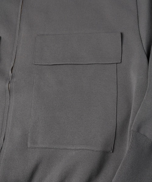 CULLNI（クルニ）の「Big Pocket Zip Up Knit Jacket（ブルゾン・メンズ・グレー/ブラック/ブラウン/ネイビー・2/1/0）」の18枚目の写真