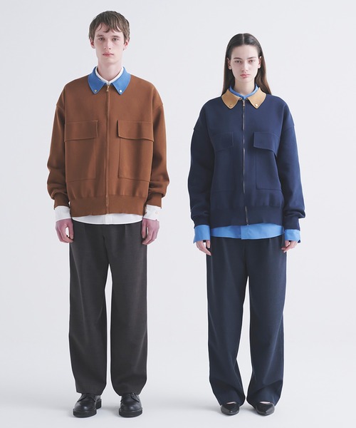 CULLNI（クルニ）の「Big Pocket Zip Up Knit Jacket（ブルゾン・メンズ・グレー/ブラック/ブラウン/ネイビー・2/1/0）」の5枚目の写真