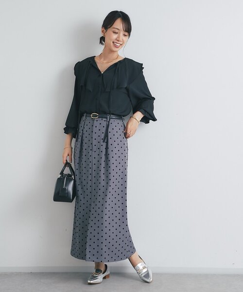 un dix cors(アンディコール)の「《大人フェミニンなムードに◎》フリルプルオーバーブラウス(シャツ/ブラウス・レディース・グリーン/ブラック/アイボリー・FREE)」の20枚目の写真