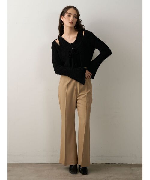 LAGUNAMOON(ラグナムーン)の「セミフレアスリットパンツ(その他パンツ・レディース・ブラック/ベージュ・SMALL/MEDIUM)」の22枚目の写真