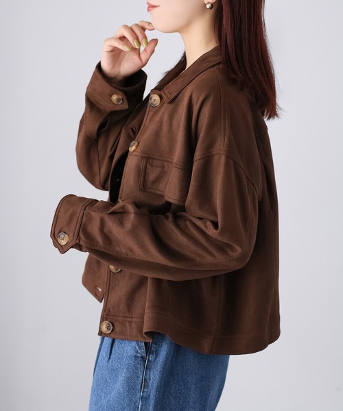 ブラウン スエード ショートジャケット セール】スエードショートジャケット（その他アウター）｜Riberry