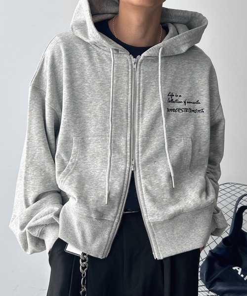 エムズグレイシー ♡ カットワーク刺繍レース ダブルジップアップパーカー 白 エムズグレイシー ♡ カットワーク刺繍レース ダブルジップアップ