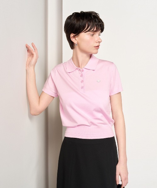 GENERAL IDEA(ジェネラルアイデア)の「GENERAL IDEA/ジェネラルアイディア tencel essential half collar knit ポロニットトップス(ポロシャツ・レディース・アイボリー/ネイビー/ピンク・S/M/L)」の16枚目の写真