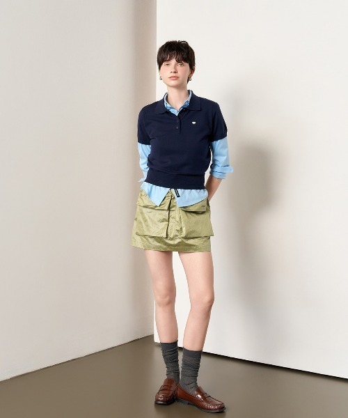 GENERAL IDEA(ジェネラルアイデア)の「GENERAL IDEA/ジェネラルアイディア tencel essential half collar knit ポロニットトップス(ポロシャツ・レディース・アイボリー/ネイビー/ピンク・S/M/L)」の13枚目の写真