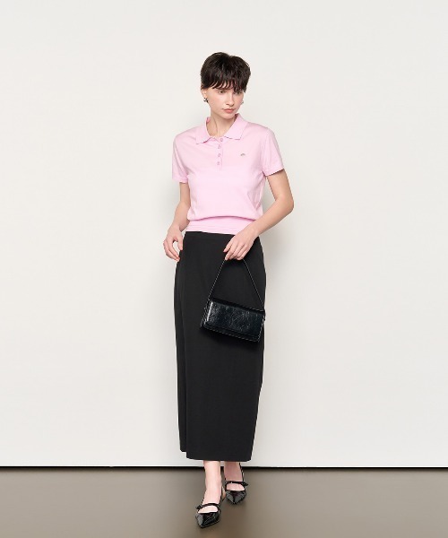 GENERAL IDEA(ジェネラルアイデア)の「GENERAL IDEA/ジェネラルアイディア tencel essential half collar knit ポロニットトップス(ポロシャツ・レディース・アイボリー/ネイビー/ピンク・S/M/L)」の21枚目の写真