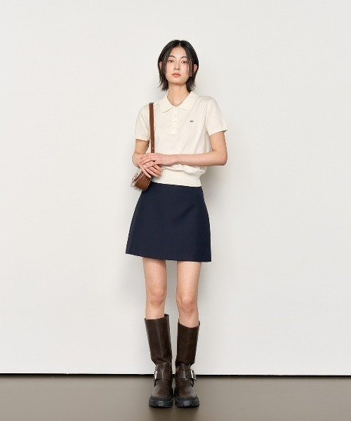 GENERAL IDEA(ジェネラルアイデア)の「GENERAL IDEA/ジェネラルアイディア tencel essential half collar knit ポロニットトップス(ポロシャツ・レディース・アイボリー/ネイビー/ピンク・S/M/L)」の6枚目の写真