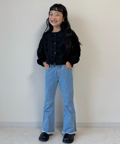 CIAOPANIC TYPY(チャオパニックティピー)の「【KIDS】【India】カットワークレースクロップド丈カーデ(シャツ/ブラウス・キッズ・ブラック/ホワイト・LARGE/MEDIUM/SMALL/XX-LARGE/X-LARGE)」の6枚目の写真