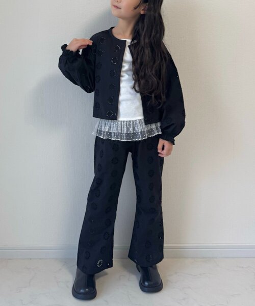 CIAOPANIC TYPY(チャオパニックティピー)の「【KIDS】【India】カットワークレースクロップド丈カーデ(シャツ/ブラウス・キッズ・ブラック/ホワイト・LARGE/MEDIUM/SMALL/XX-LARGE/X-LARGE)」の9枚目の写真