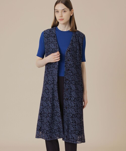 MACKINTOSH LONDON（マッキントッシュ ロンドン）の「ボタニカルレースジャンパースカート（ジャンパースカート・レディース・ブラック/ネイビー・38/40）」の2枚目の写真