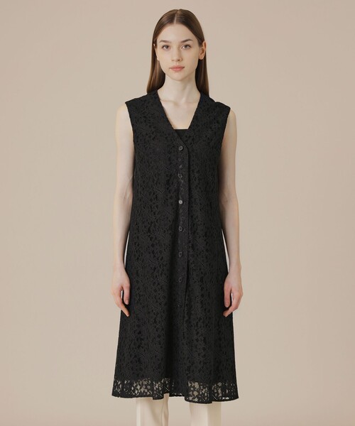 MACKINTOSH LONDON（マッキントッシュ ロンドン）の「ボタニカルレースジャンパースカート（ジャンパースカート・レディース・ブラック/ネイビー・38/40）」の5枚目の写真