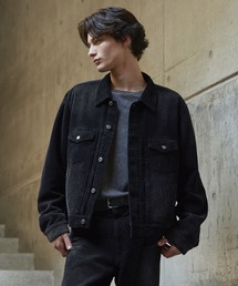 コーデュロイ シャツジャケット」に該当するブラック/黒色系の