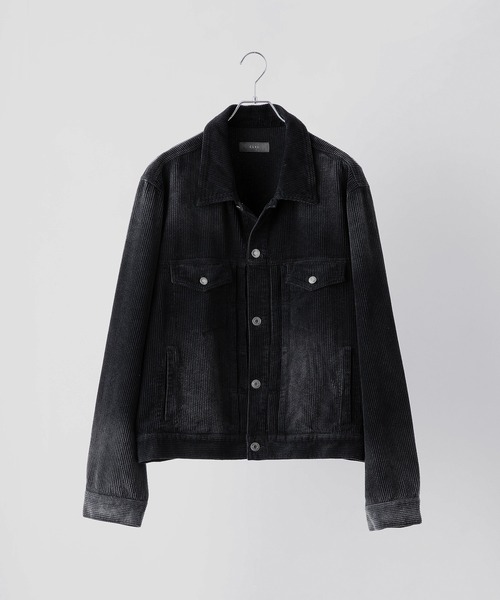 CLEL クレイル　アンティークデザインコーデュロイシャツジャケット　ブラックS CLEL】Antique Design Corduroy Shirt Jacket / アンティークデザイン