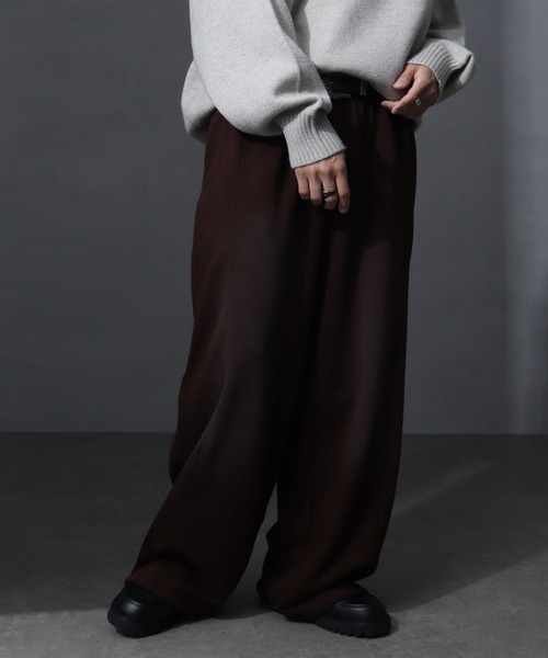welise（ウェライズ）の「【welise/ウェライズ】ヴィンテージ裏毛 ディメンションカッティング ワイドバギースウェットパンツ（スウェットパンツ・メンズ・チャコールグレー/ブラック/ブラウン・S/M/L）」の3枚目の写真