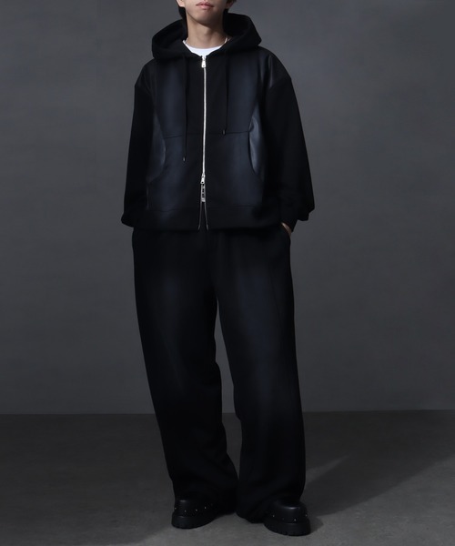 welise（ウェライズ）の「【welise/ウェライズ】ヴィンテージ裏毛 ディメンションカッティング ワイドバギースウェットパンツ（スウェットパンツ・メンズ・チャコールグレー/ブラック/ブラウン・S/M/L）」の6枚目の写真