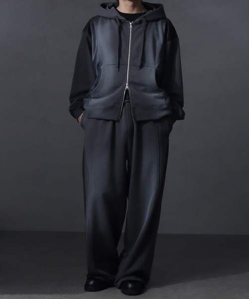 welise（ウェライズ）の「【welise/ウェライズ】ヴィンテージ裏毛 ディメンションカッティング ワイドバギースウェットパンツ（スウェットパンツ・メンズ・チャコールグレー/ブラック/ブラウン・S/M/L）」の8枚目の写真