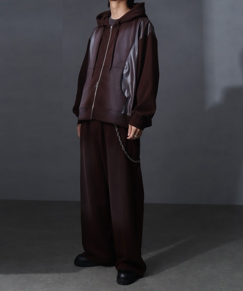 welise（ウェライズ）の「【welise/ウェライズ】ヴィンテージ裏毛 ディメンションカッティング ワイドバギースウェットパンツ（スウェットパンツ・メンズ・チャコールグレー/ブラック/ブラウン・S/M/L）」の11枚目の写真