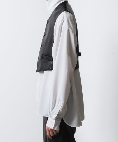 ato（アトウ）の「SYNTHETIC LEATHER VEST（ベスト・メンズ・ブラック・46/48）」の22枚目の写真