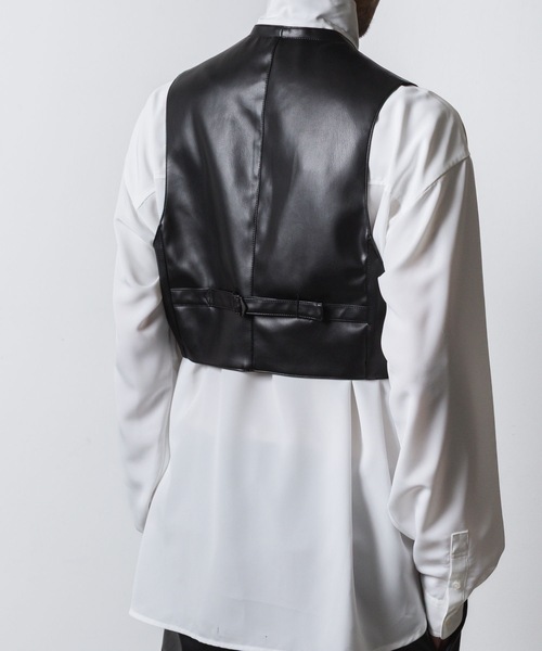 ato（アトウ）の「SYNTHETIC LEATHER VEST（ベスト・メンズ・ブラック・46/48）」の20枚目の写真