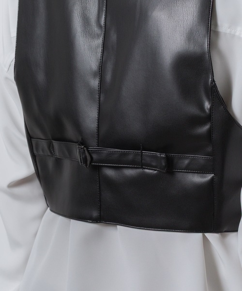 ato（アトウ）の「SYNTHETIC LEATHER VEST（ベスト・メンズ・ブラック・46/48）」の17枚目の写真