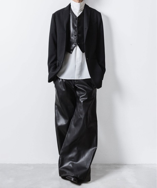 ato（アトウ）の「SYNTHETIC LEATHER VEST（ベスト・メンズ・ブラック・46/48）」の15枚目の写真