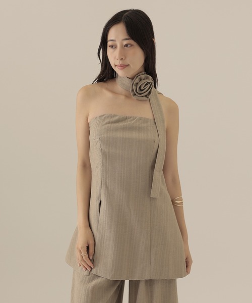SUWDEE（スーディー）の「choker bustier peplum setup（セットアップ・レディース・ブラック/グレイッシュベージュ・M）」の20枚目の写真