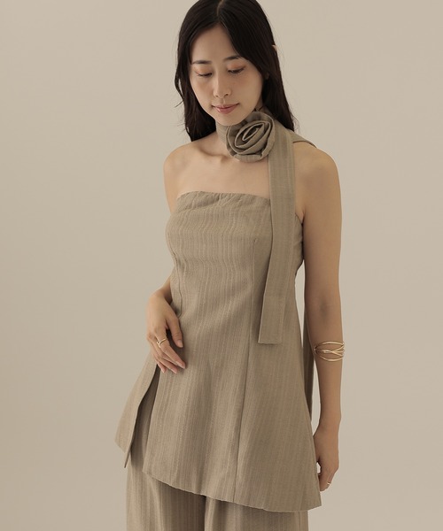 SUWDEE（スーディー）の「choker bustier peplum setup（セットアップ・レディース・ブラック/グレイッシュベージュ・M）」の16枚目の写真