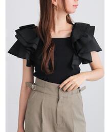 Te chichi | ラッフルフリルドッキングトップス(Tシャツ/カットソー)