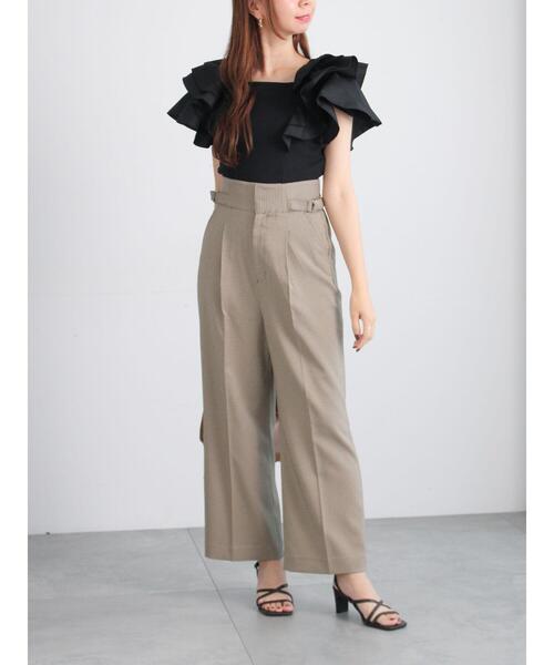 Te chichi（テチチ）の「ラッフルフリルドッキングトップス（Tシャツ/カットソー・レディース・ブラック/モカ・F）」の18枚目の写真