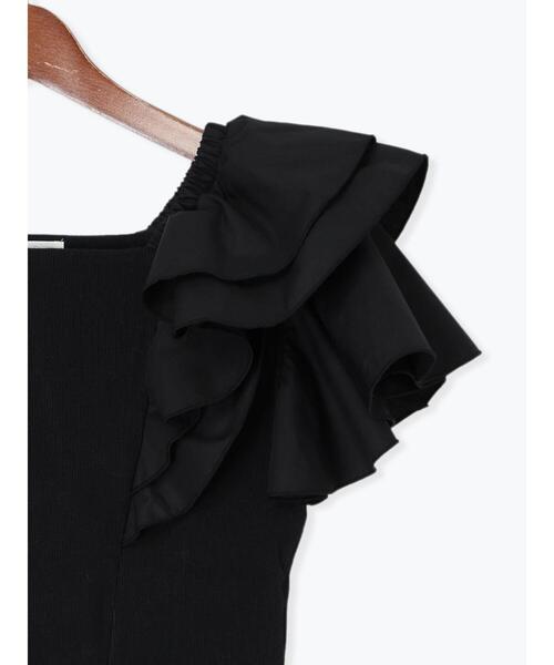 Te chichi（テチチ）の「ラッフルフリルドッキングトップス（Tシャツ/カットソー・レディース・ブラック/モカ・F）」の14枚目の写真