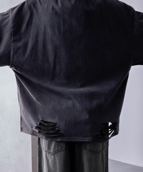 Loose/ルース（ルース）の「ヴィンテージフェード ルーズダメージロンT（Tシャツ/カットソー・メンズ・ブラック/ホワイト・L/M/S）」の18枚目の写真