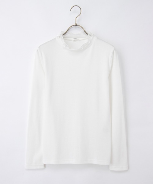 Honeys(ハニーズ)の「レース使いハイネックT(Tシャツ/カットソー・レディース・オフホワイト/ネイビー/ブラック/サックスブルー/グレイッシュベージュ・S/M/LL/L)」の18枚目の写真