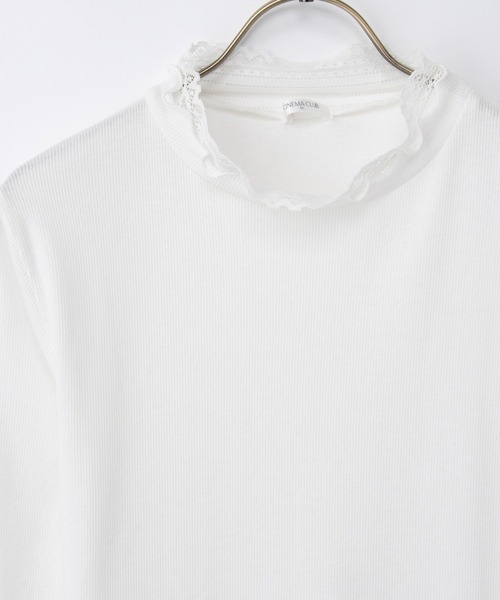 Honeys(ハニーズ)の「レース使いハイネックT(Tシャツ/カットソー・レディース・オフホワイト/ネイビー/ブラック/サックスブルー/グレイッシュベージュ・S/M/LL/L)」の19枚目の写真