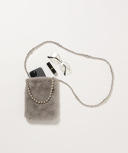 LEPSIM（レプシィム）の「ファーミニショルダーバッグ　598110（ショルダーバッグ・レディース・チャコールグレー/アイボリー/モカ・ONE SIZE）」の8枚目の写真