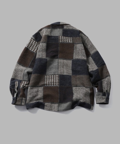 TOBEE（トゥビー）の「【TOBEE】古着パッチ チェック シャツジャケット/シャギー（ニット/セーター・メンズ・グレー/グリーン/ネイビー・LARGE/XX-LARGE/MEDIUM/X-LARGE）」の17枚目の写真