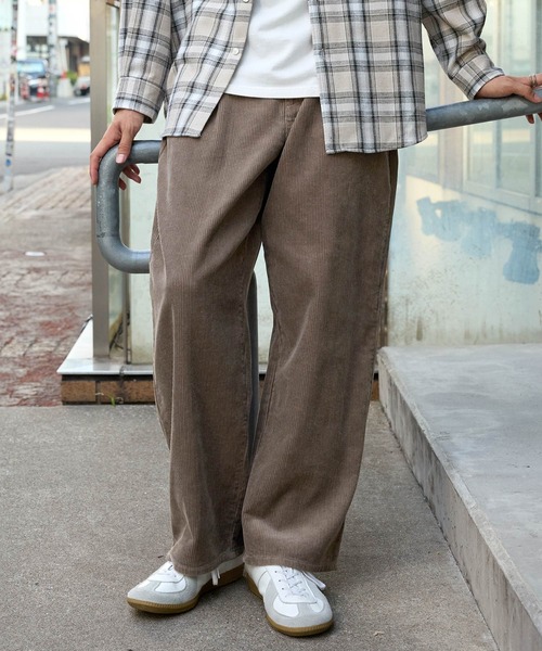 ヴィンテージライクコーデュロイ ワイドテーパードパンツ【セットアップ対応】