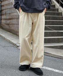 ヴィンテージライクコーデュロイ ワイドテーパードパンツ【セットアップ対応】アイボリー
