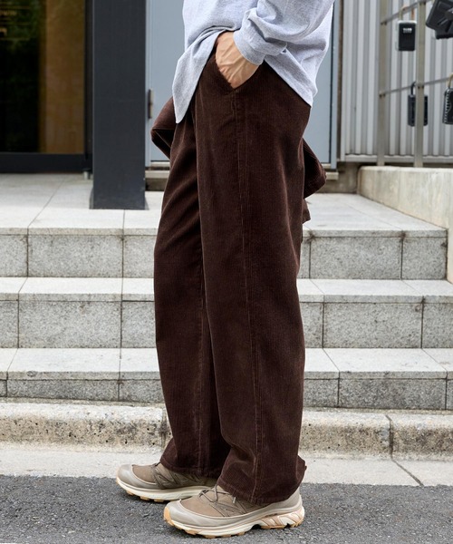 セール】ヴィンテージライクコーデュロイ ワイドテーパードパンツ