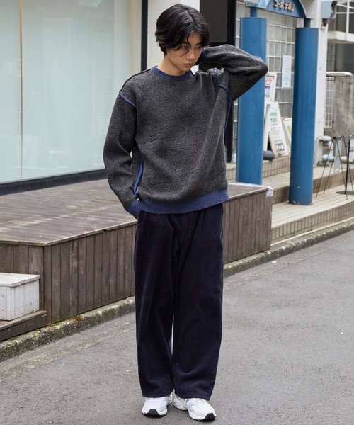 MONO-MART(モノマート)の「ヴィンテージライクコーデュロイ ワイドテーパードパンツ【セットアップ対応】(その他パンツ・メンズ・ブラック/ネイビー/ブラウン/グレイッシュベージュ/アイボリー・S/L/M)」の14枚目の写真
