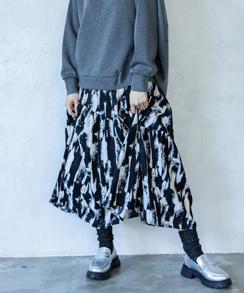 プリントギャザースカート（スカート）｜OSMOSIS（オズモーシス）の