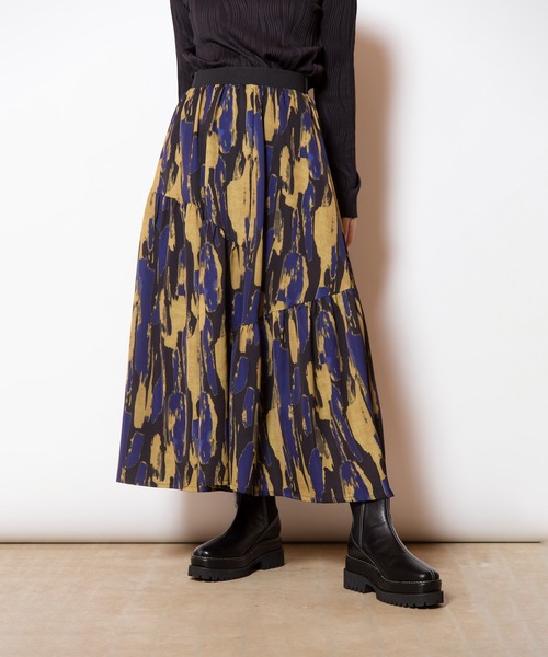 OSMOSIS(オズモーシス)の「プリントギャザースカート(スカート・レディース・アイボリー/ブラック/ネイビー・ONE SIZE)」の21枚目の写真