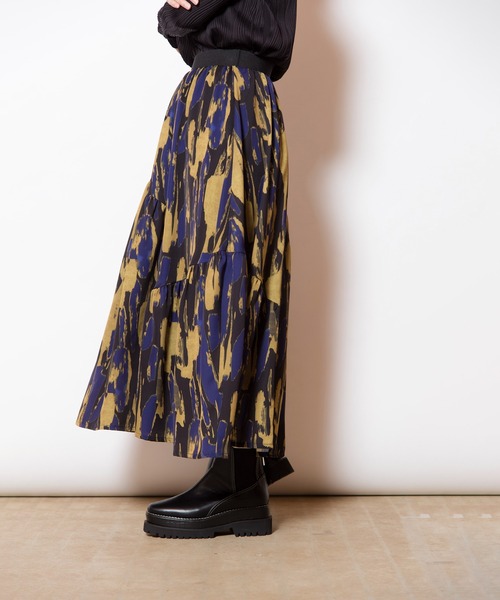 OSMOSIS(オズモーシス)の「プリントギャザースカート(スカート・レディース・アイボリー/ブラック/ネイビー・ONE SIZE)」の22枚目の写真