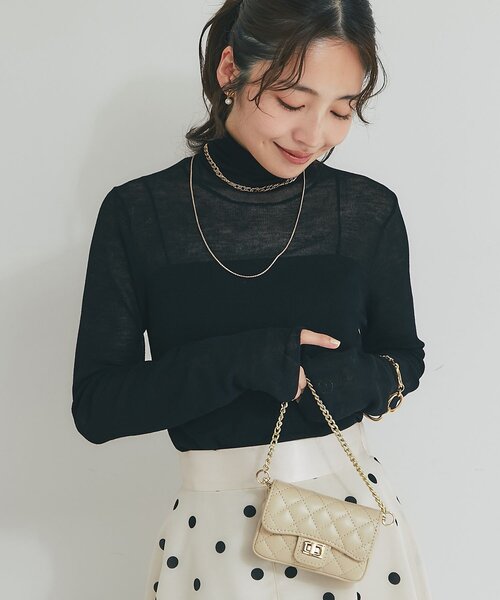 【完売品】ラブティックボンボンシアーウールブレンドリブタートルニット La boutique BonBon（ラブティックボンボン）の「シアーウールブレンド
