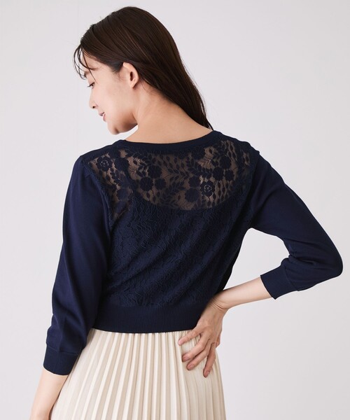 Jayro(ジャイロ)の「バックレースカーディガン(カーディガン/ボレロ・レディース・ラベンダー/ブラック/ネイビー・M)」の4枚目の写真