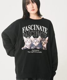 裏起毛アニマル柄トレーナー(FASCINATE)(M1)