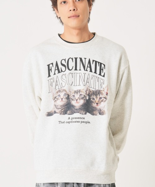 CORISCO(コリスコ)の「裏起毛アニマル柄トレーナー(FASCINATE)(M1)(スウェット・メンズ・グレー系1/ブラック系1/ネイビー系1/ブラック系2/ネイビー系2/オートミール/キナリ/グレー系2・MEDIUM/LARGE/X-LARGE)」の6枚目の写真