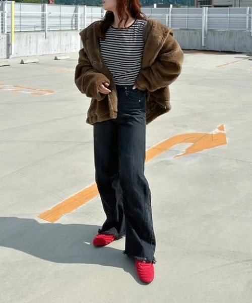 notch.（ノッチ）の「【notch. by KASUMI】 ボアスタンドジャケット（ブルゾン・レディース・チャコールグレー/オフホワイト/ブラウン・M）」の13枚目の写真