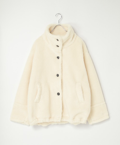 notch.（ノッチ）の「【notch. by KASUMI】 ボアスタンドジャケット（ブルゾン・レディース・チャコールグレー/オフホワイト/ブラウン・M）」の6枚目の写真