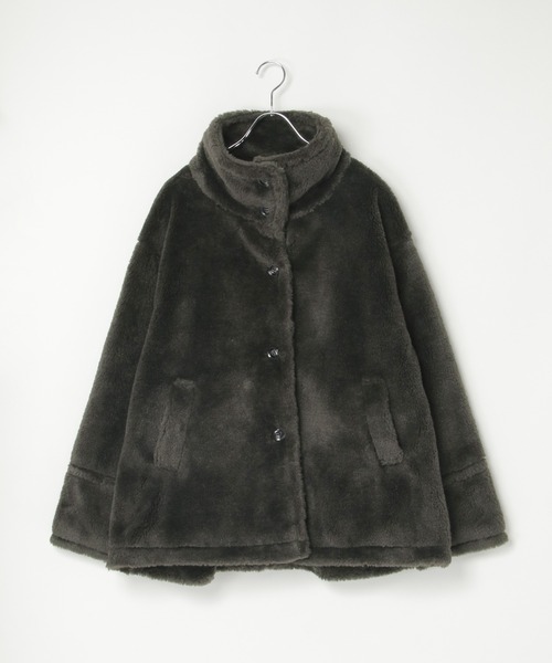 notch.（ノッチ）の「【notch. by KASUMI】 ボアスタンドジャケット（ブルゾン・レディース・チャコールグレー/オフホワイト/ブラウン・M）」の14枚目の写真