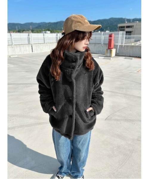 セール】【notch. by KASUMI】 ボアスタンドジャケット（ブルゾン